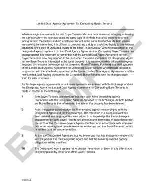 Limited Dual Agency Agreement for Competing Buyer/Tenants