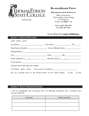 Re-enrollment Form