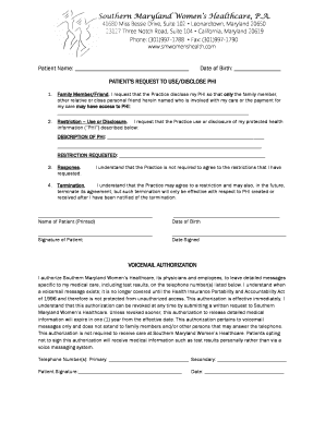 Patient Request to Use or Disclose PHI