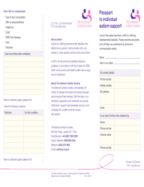 Autism Communication Support Form