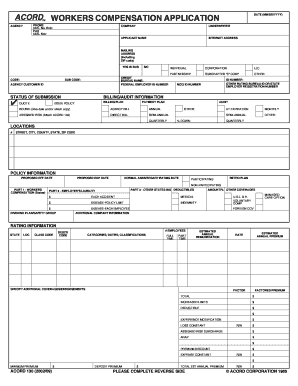Workers Compensation Application Form