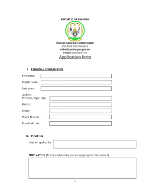 Rwanda Public Service Commission Application Form