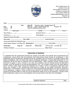 Jacksonville Sheriff's Office Employment Application