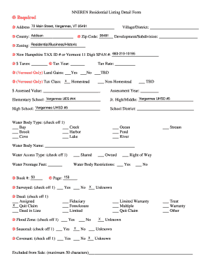 NNEREN Residential Listing Detail Form