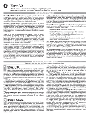 Form VA Copyright Registration for Architectural Works