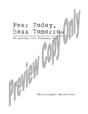 Peer Today Boss Tomorrow Workbook