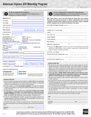 American Express Gift Matching Program Form