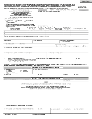 USDA APHIS PPQ Form 526