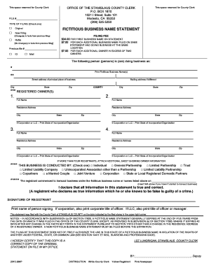 California Fictitious Business Name Statement