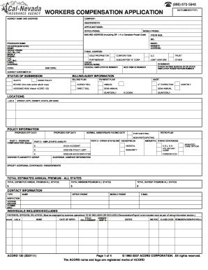 Workers Compensation Application Form