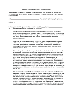 GROUND FLOOR SUBCONTRACTOR AGREEMENT This - Webydo