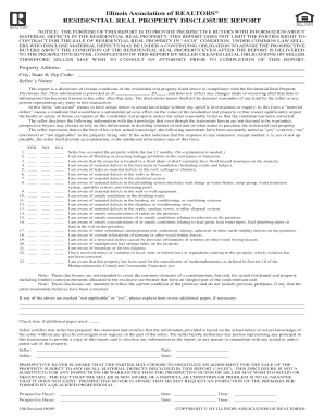 Illinois Residential Real Property Disclosure Report