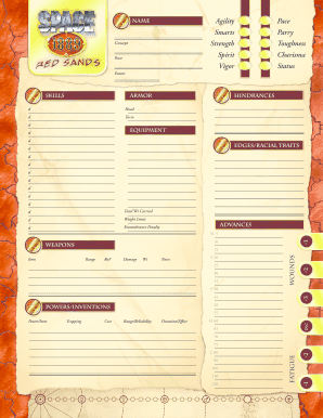 Character Sheet Template