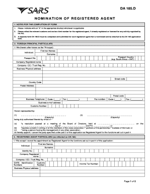 DA 185.D Nomination of Registered Agent