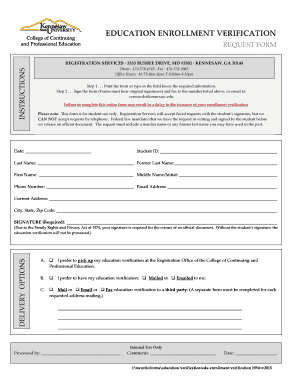 Education Enrollment Verification Request Form
