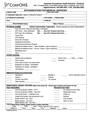 Authorization for Medical Services