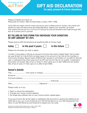 Gift Aid Declaration Form