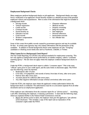 Authorization for Employment Background Check