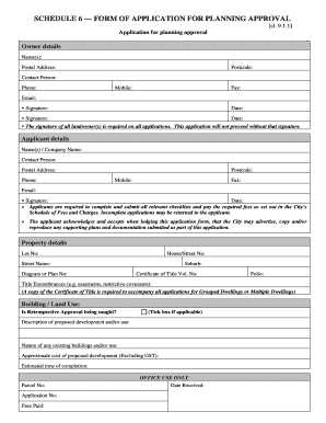 Planning Approval Application Form
