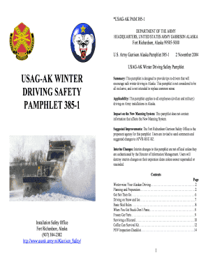 Usag-ak winter driving safety pamphlet 385-1 - Fort Wainwright - wainwright army
