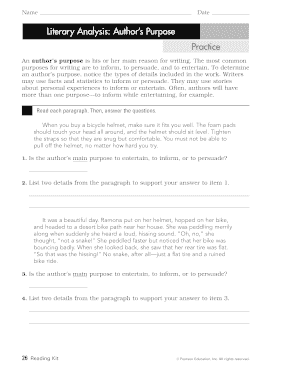 Literary Analysis Worksheet
