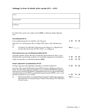 Textile, Leather, and Fur Requirements Form