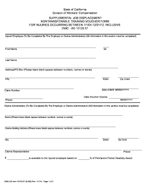 California Supplemental Job Displacement Voucher Form