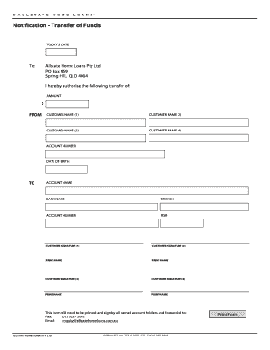 Fund Transfer Authorization Form