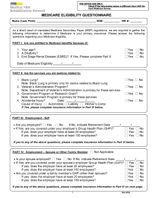Medicare Eligibility Questionnaire