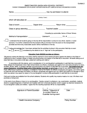 Sweetwater Union High School District Parent Permission Form