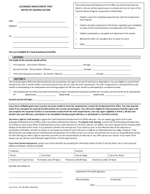 Colorado Employment First Notice of Adverse Action