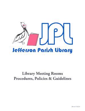 Jefferson Parish Library Meeting Room Reservation Form