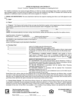 North Carolina Offer to Purchase and Contract