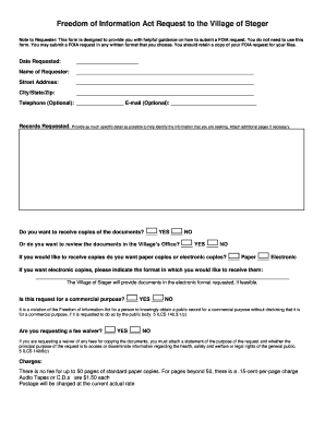 Freedom of Information Act Request Form