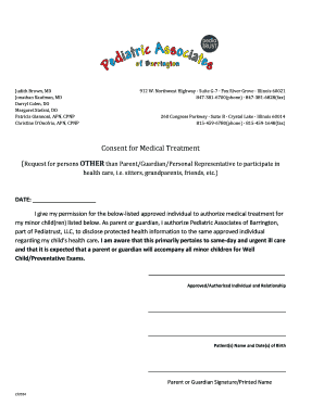 Consent for Medical Treatment