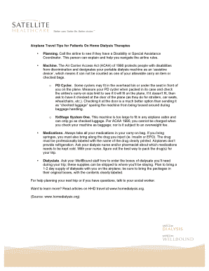 Airplane Travel Tips for Patients On Home Dialysis Therapies