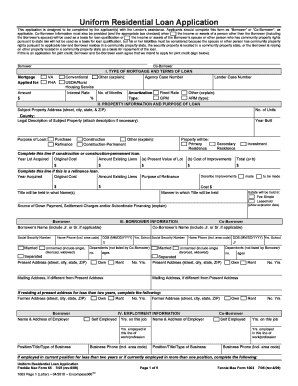 Uniform Residential Loan Application