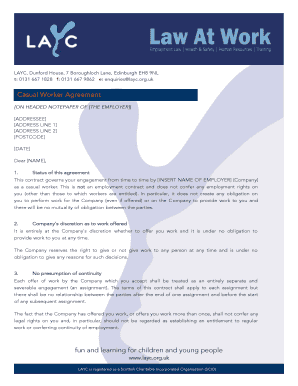 Casual Worker Agreement
