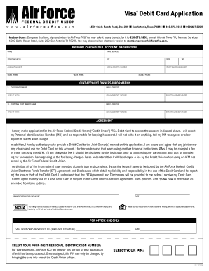 Visa Debit Card Application