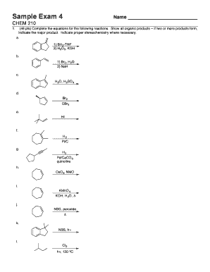Chemistry Exam 4 Template