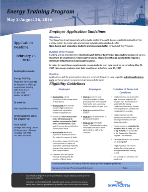 Energy Training Program Employer Application