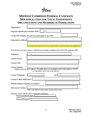 Combined Federal Campaign Application