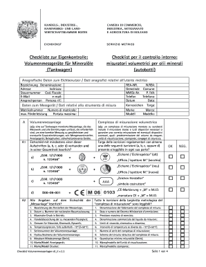Checkliste zur Eigenkontrolle: Checklist per il controllo interno