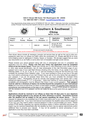 China Visa Application Form