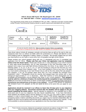 China Visa Application Form