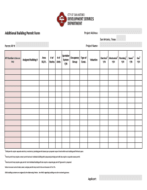 Additional Building Permit Form