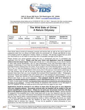 China Visa Application Form