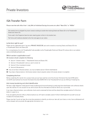 Threadneedle Stocks and Shares ISA Transfer Form