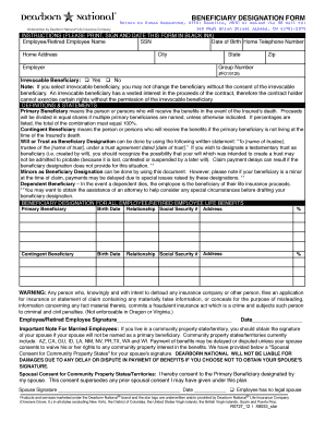 Employee Beneficiary Designation Form