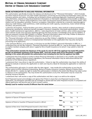 Maine Authorization to Disclose Personal Information